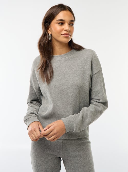 Tee-shirt en maille doudou épaisse - Kiabi