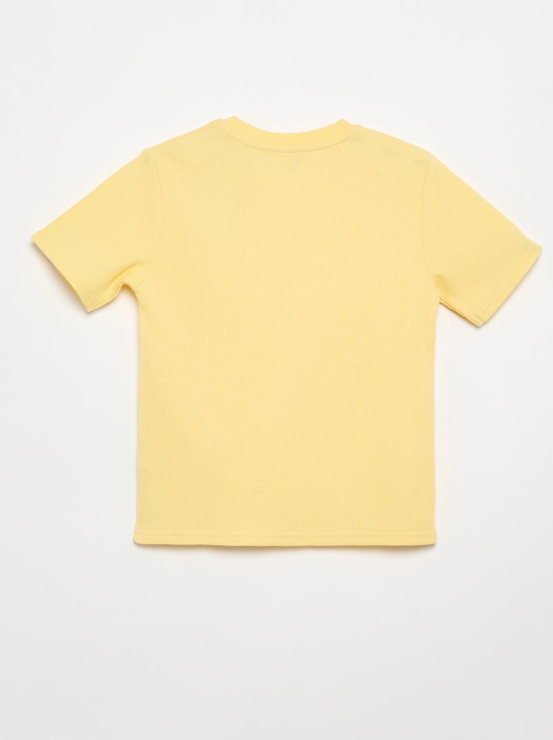 Tee-shirt en maille gaufrée Blanc - Kiabi