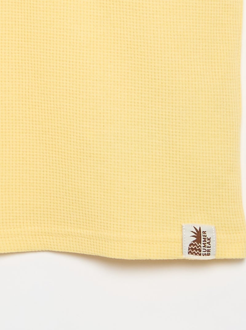 Tee-shirt en maille gaufrée Blanc - Kiabi