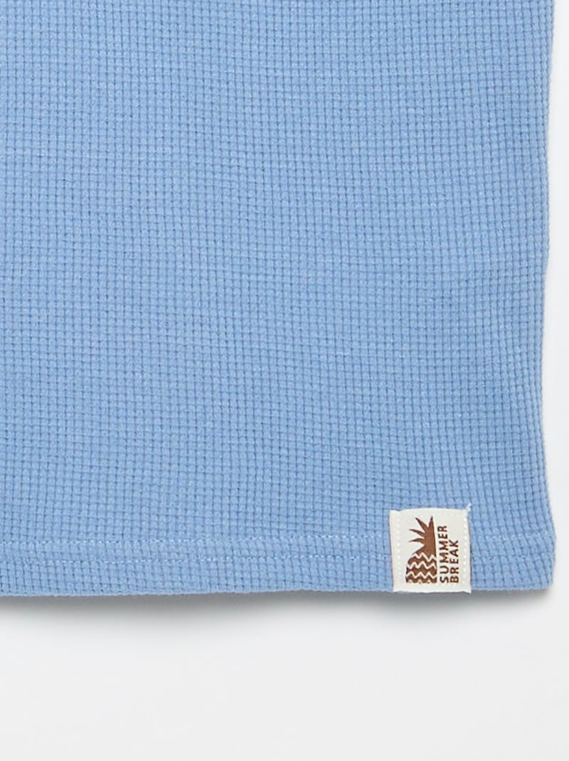 Tee-shirt en maille gaufrée Blanc - Kiabi