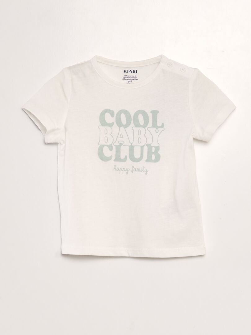 Tee-shirt en maille jersey 'fête des mères' Blanc 'cool baby' - Kiabi