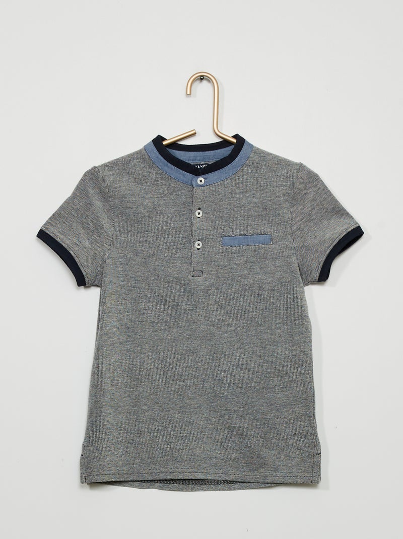 Tee-shirt en maille piquée Bleu - Kiabi