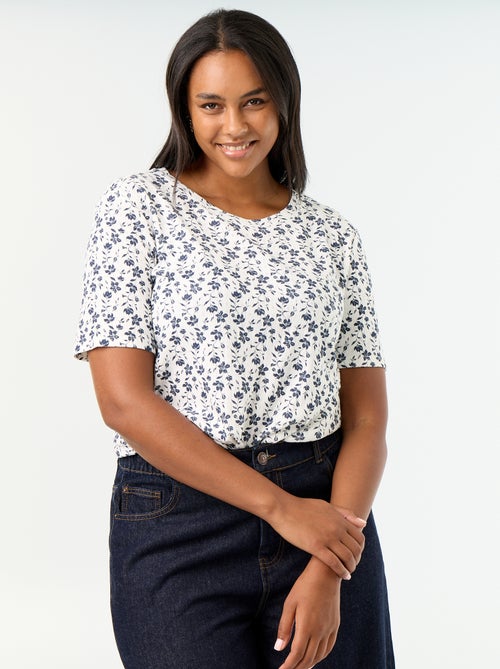 Tee-shirt en maille pointelle à motif - Kiabi