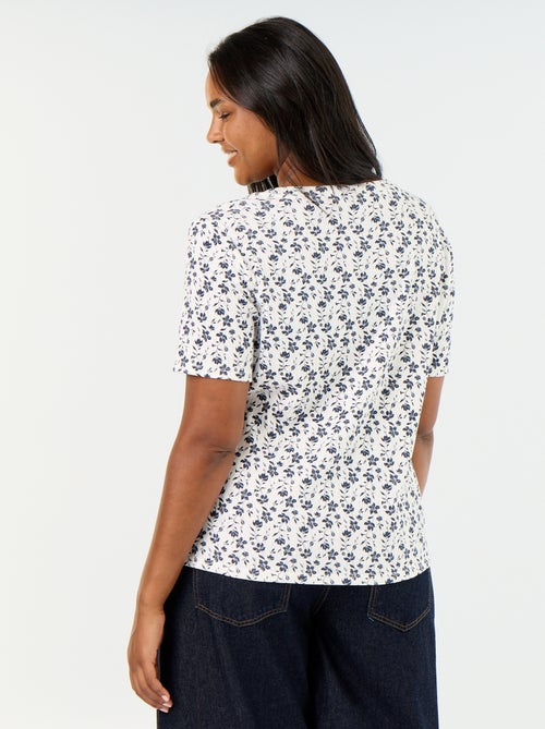 Tee-shirt en maille pointelle à motif - Kiabi