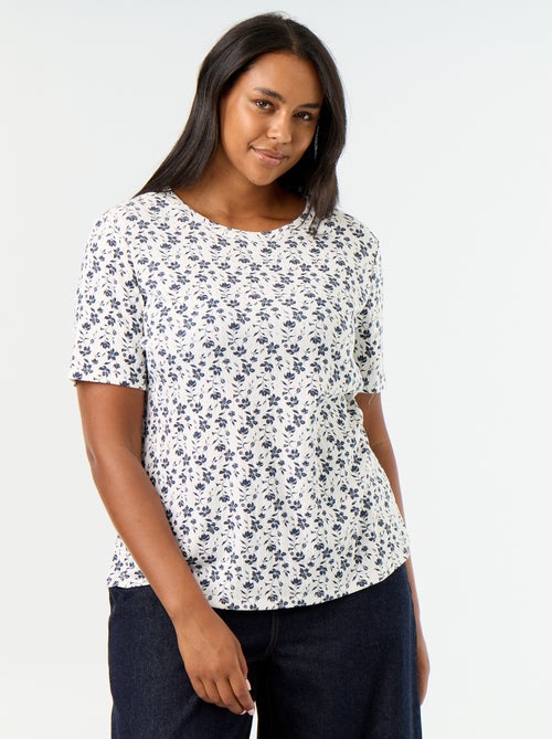 Tee-shirt en maille pointelle à motif - Kiabi