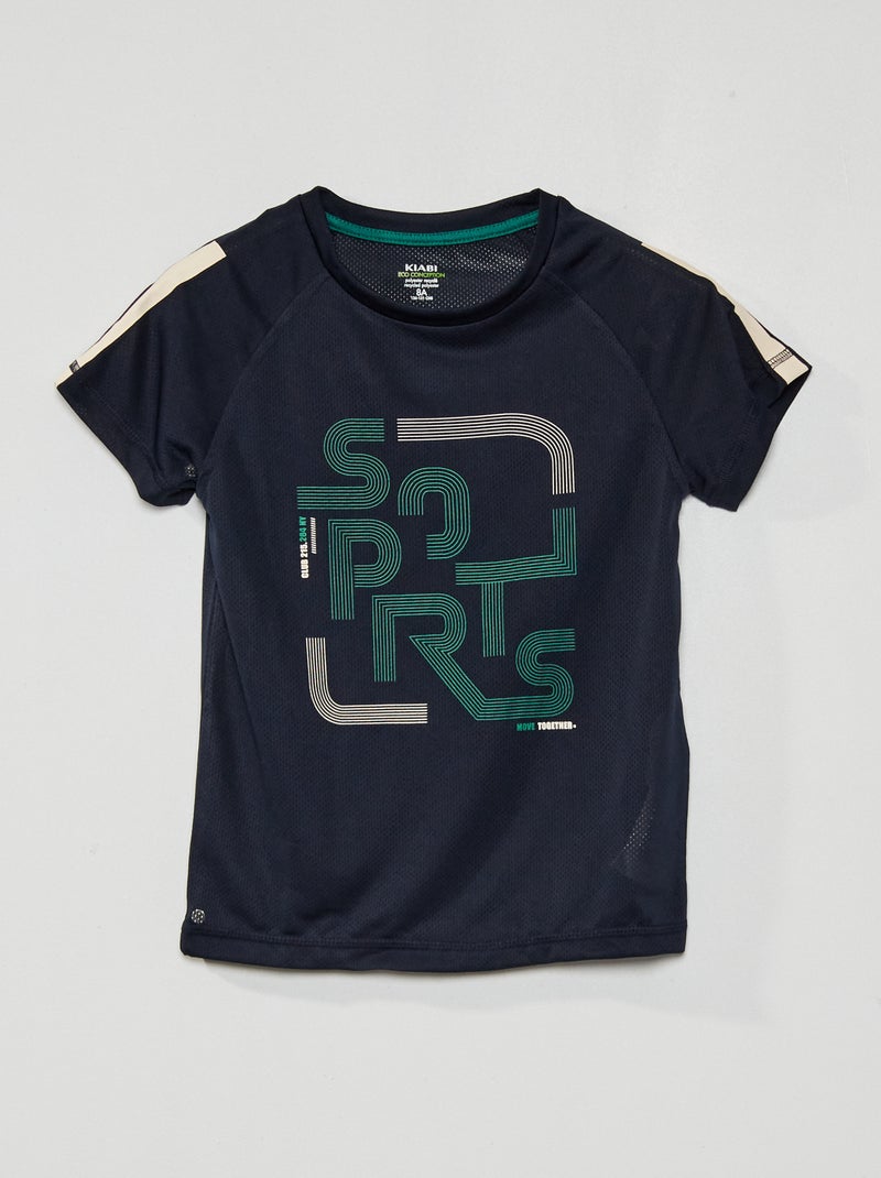 Tee-shirt en microfibre Bleu - Kiabi