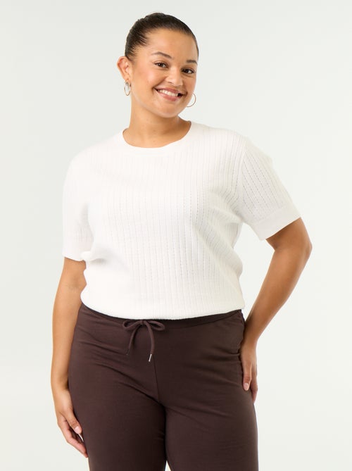 Tee-shirt en tricot ajouré - Kiabi
