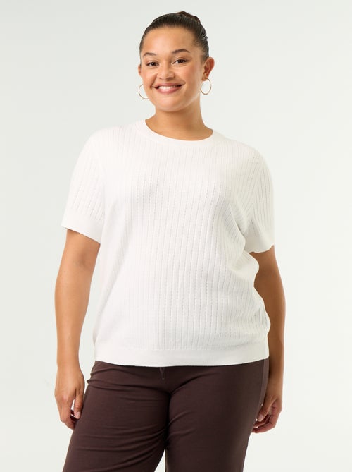 Tee-shirt en tricot ajouré - Kiabi