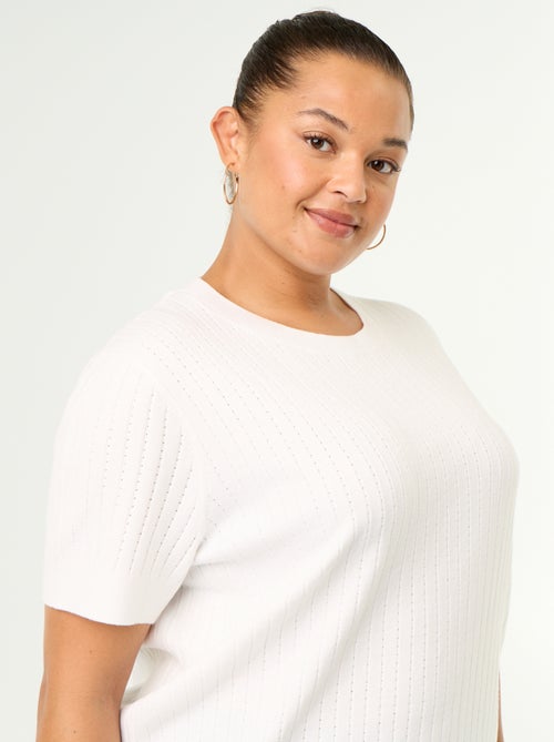 Tee-shirt en tricot ajouré - Kiabi