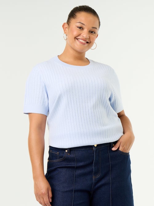 Tee-shirt en tricot ajouré - Kiabi Tee-shirt en tricot ajouré - Kiabi