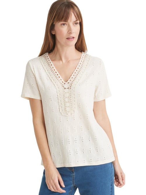 Tee-shirt encolure macramé - DAXON - Kiabi