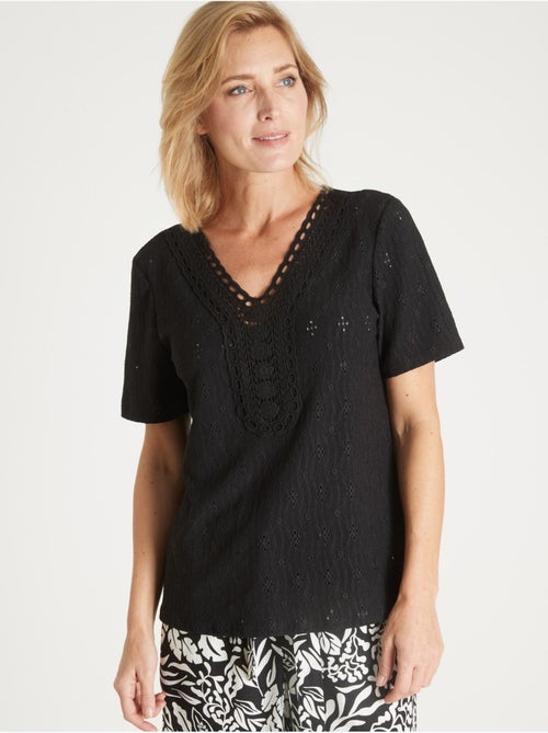 Tee-shirt encolure macramé - DAXON - Kiabi