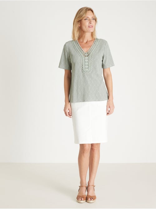Tee-shirt encolure macramé - DAXON - Kiabi