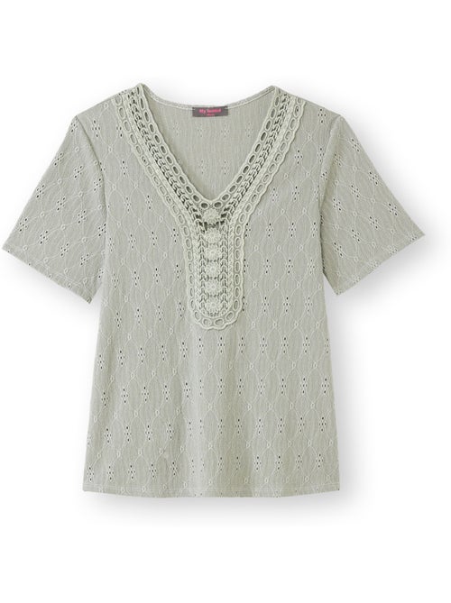 Tee-shirt encolure macramé - DAXON - Kiabi