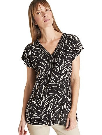 Tee-shirt encolure perles fantaisie - DAXON