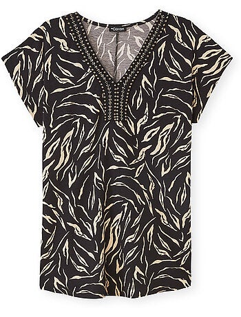 Tee-shirt encolure perles fantaisie - DAXON