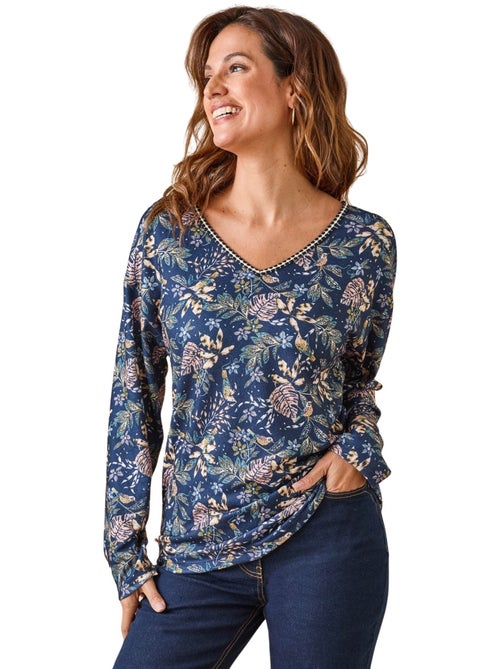 Tee-shirt encolure V fantaisie - DAXON - Kiabi