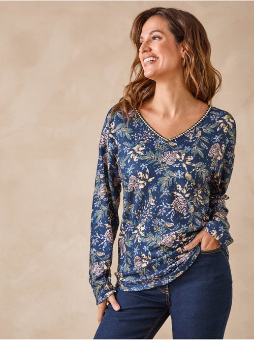 Tee-shirt encolure V fantaisie - DAXON - Kiabi