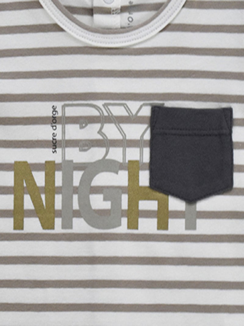 TEE SHIRT ENFANT RAYE MANCHES LONGUES Blanc - Kiabi