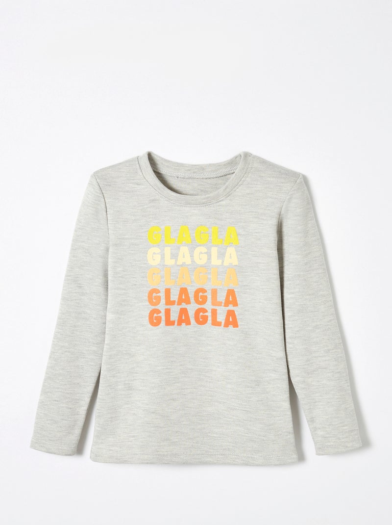 Tee-shirt enfant Thermolactyl - ronron x Damart - Damart Gris - Kiabi