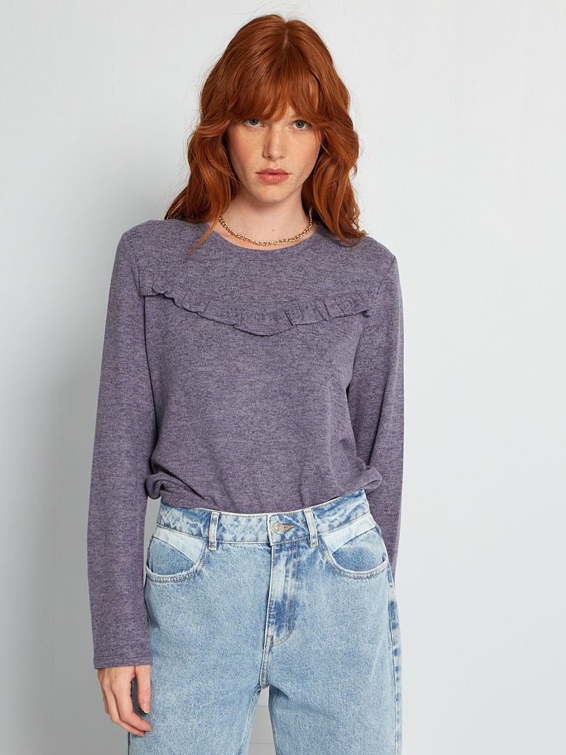Tee-shirt épais violet - Kiabi