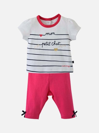 TEE SHIRT ET LEGGING COURT AMARINE SUCRE D'ORGE
