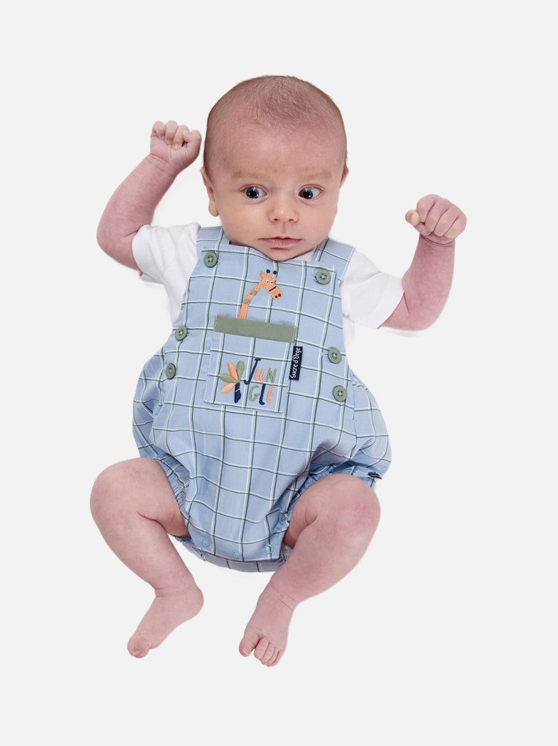 TEE SHIRT ET SALOPETTE BEBE ERNESTO Bleu - Kiabi