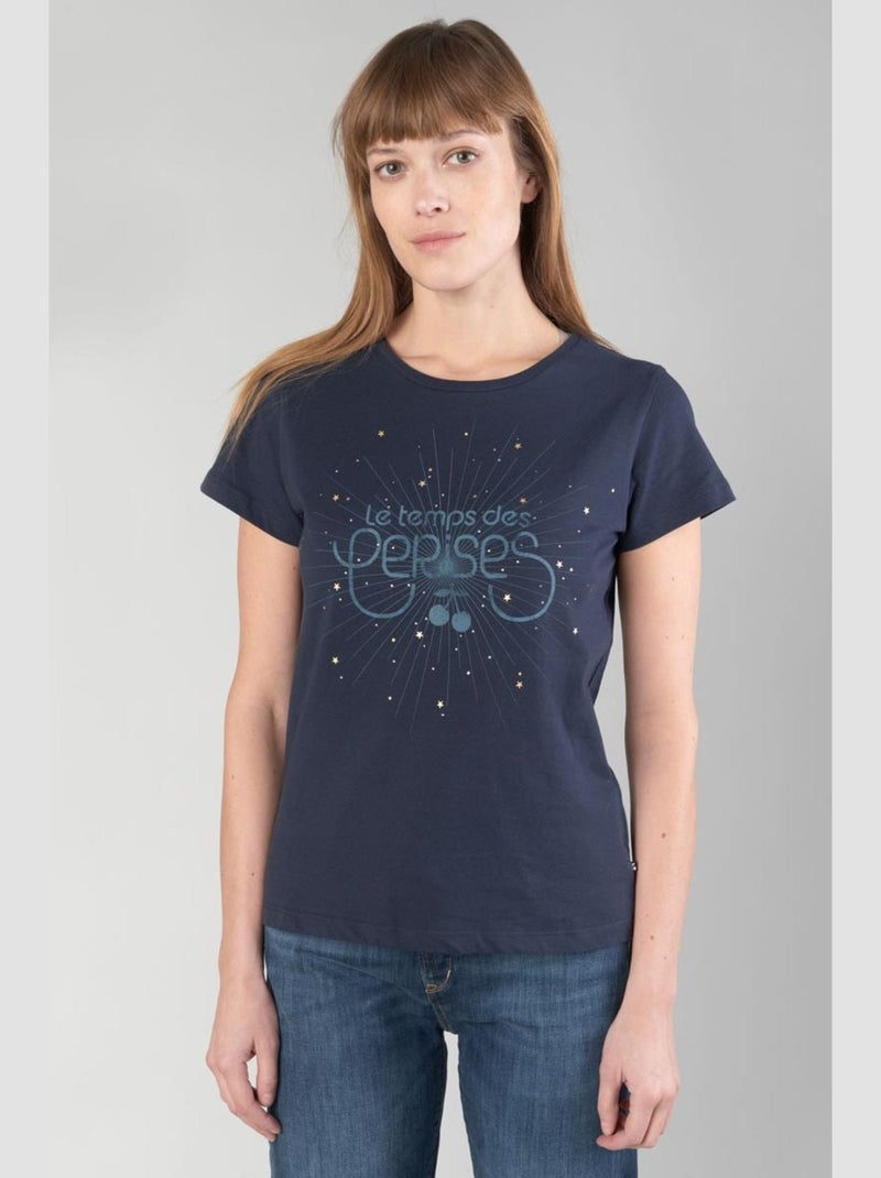 Tee-Shirt FABULO 'Le Temps Des Cerises' Bleu - Kiabi