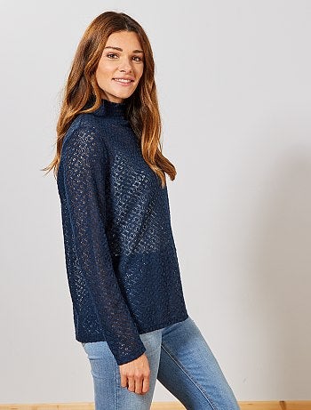 Tee shirt fantaisie ajouré - Kiabi