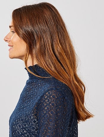 Tee shirt fantaisie ajouré - Kiabi