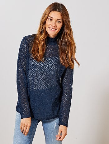 Tee shirt fantaisie ajouré - Kiabi