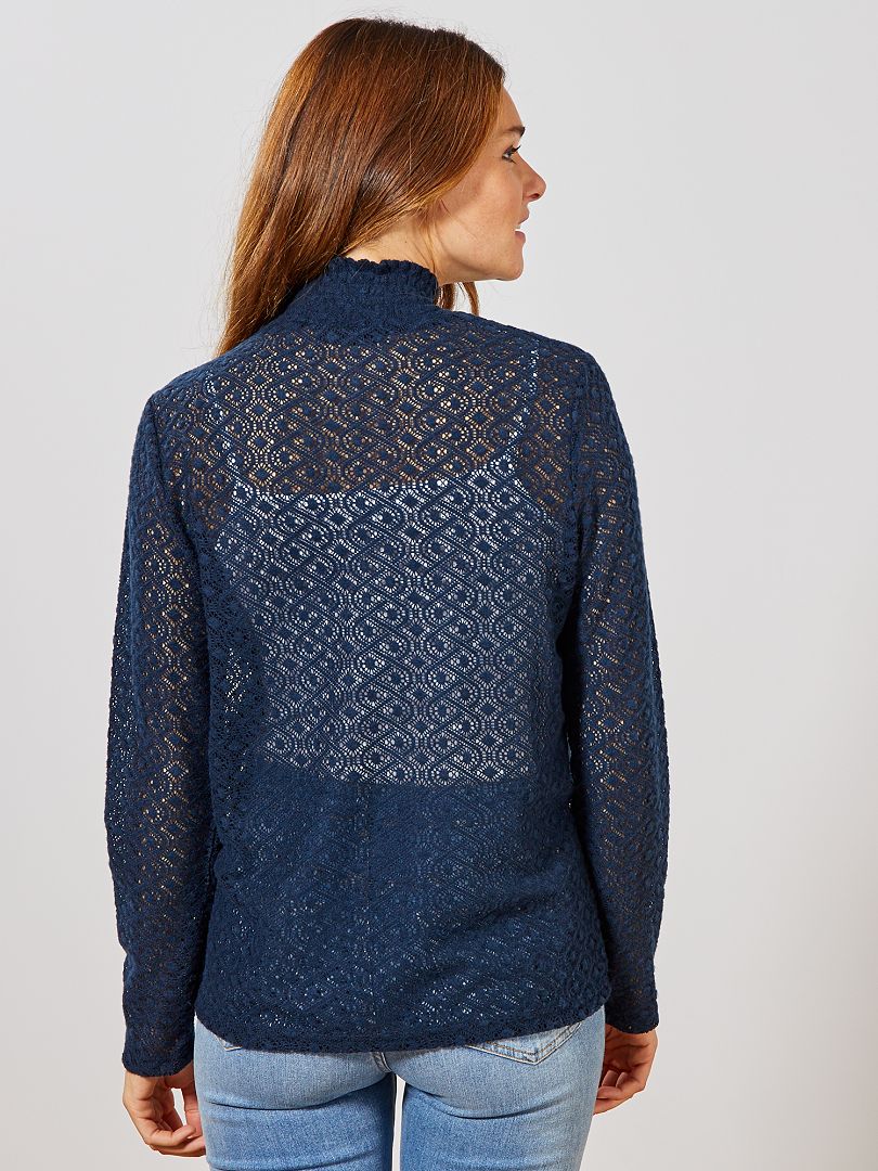Top Ajouré Bleu Marine H&M - Taille L - Neuf Avec étiquettes