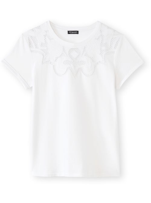 Tee-shirt fantaisie brodé et ajouré - DAXON - Kiabi