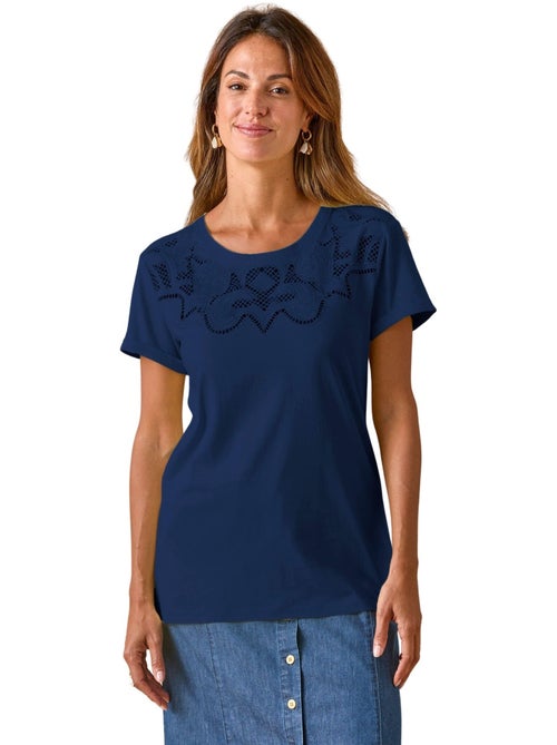 Tee-shirt fantaisie brodé et ajouré - DAXON - Kiabi