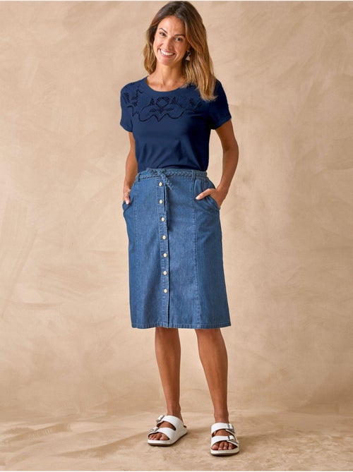 Tee-shirt fantaisie brodé et ajouré - DAXON - Kiabi