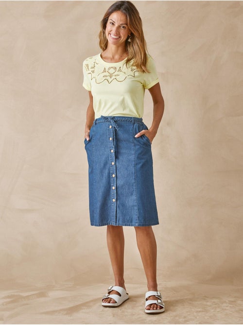 Tee-shirt fantaisie brodé et ajouré - DAXON - Kiabi