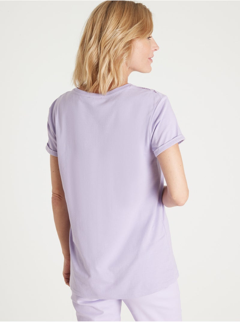 Tee-shirt fantaisie brodé et ajouré - DAXON Parme - Kiabi