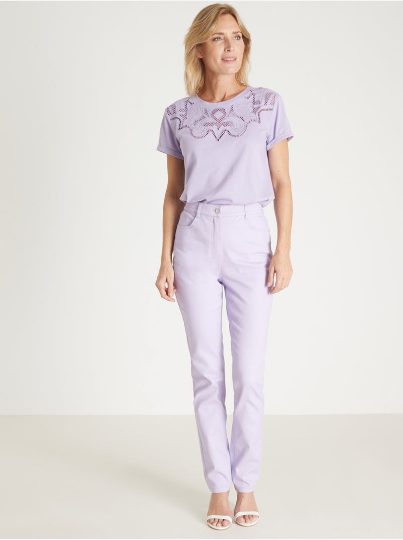 Tee-shirt fantaisie brodé et ajouré - DAXON Parme - Kiabi