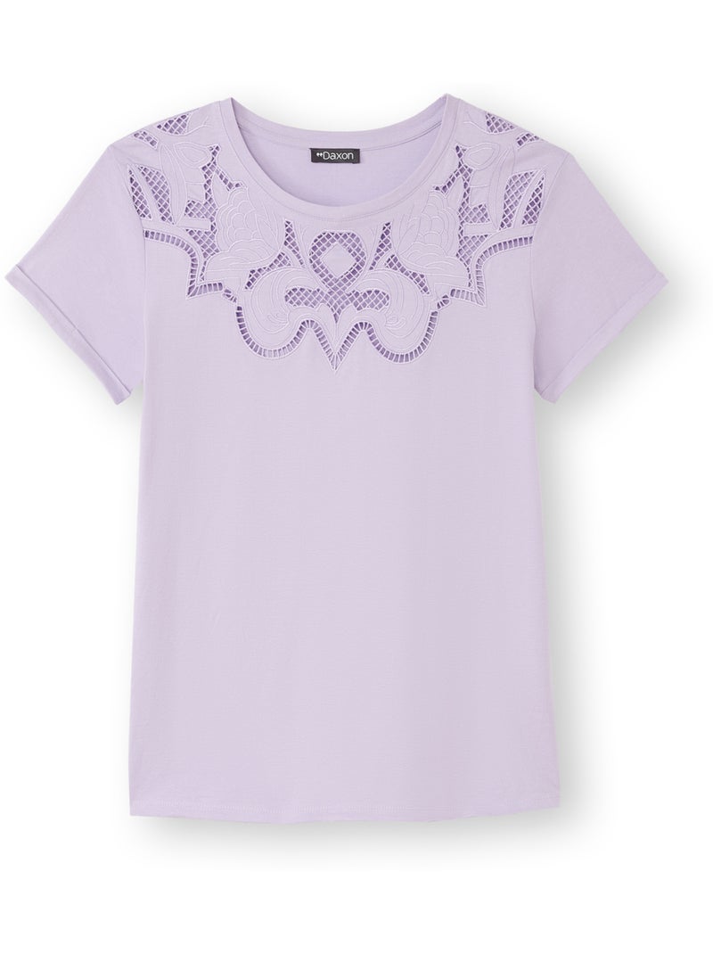 Tee-shirt fantaisie brodé et ajouré - DAXON Parme - Kiabi