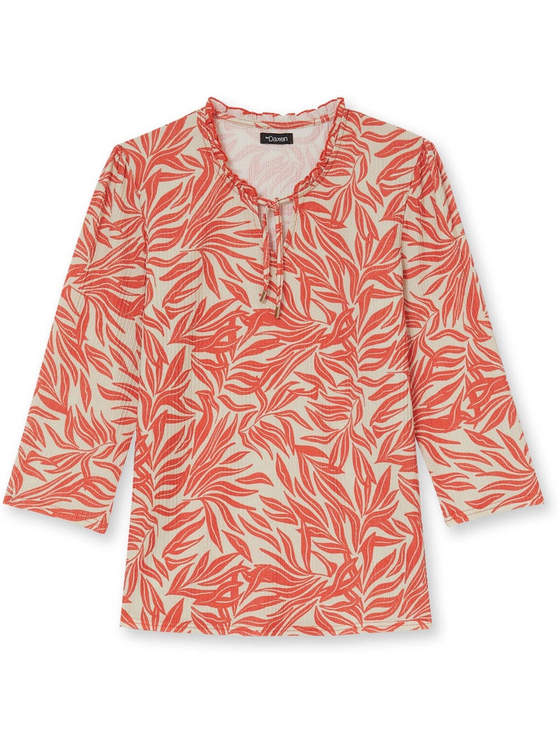 Tee-shirt fantaisie maille gaufrée - DAXON Orange - Kiabi