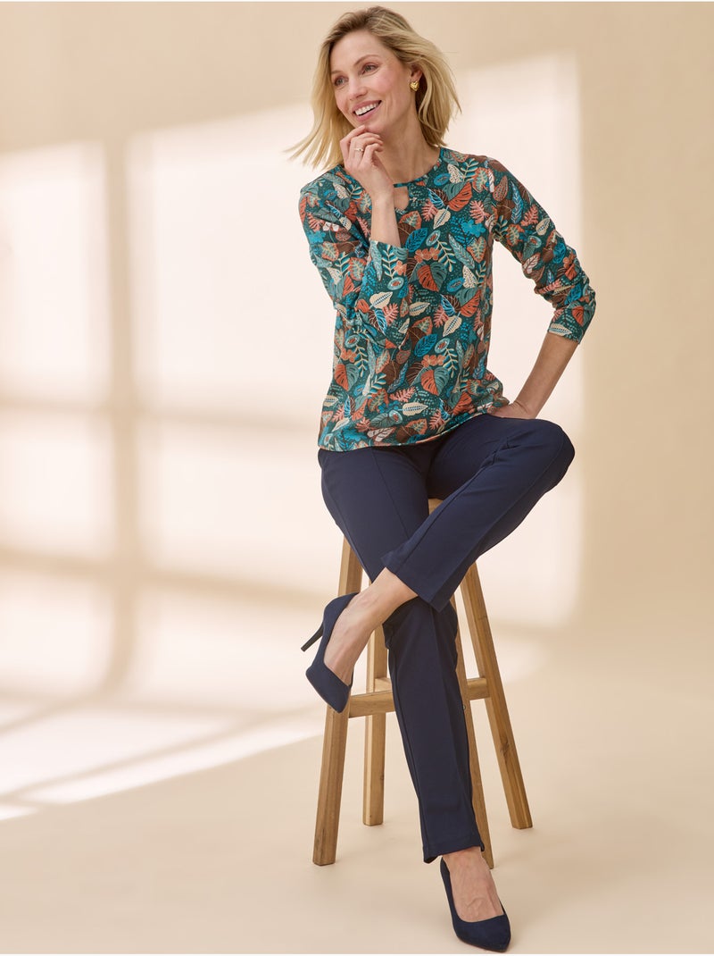 Tee-shirt fantaisie pur coton - daxon Bleu caraïbes - Kiabi
