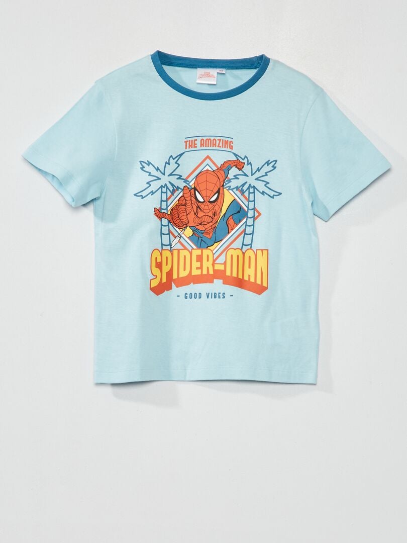 Tee-shirt fantaisie 'Spiderman' bleu - Kiabi