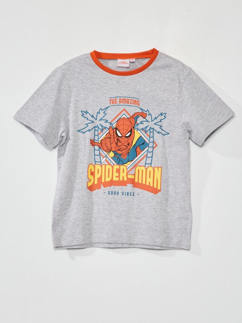Tee-shirt fantaisie 'Spiderman' gris - Kiabi