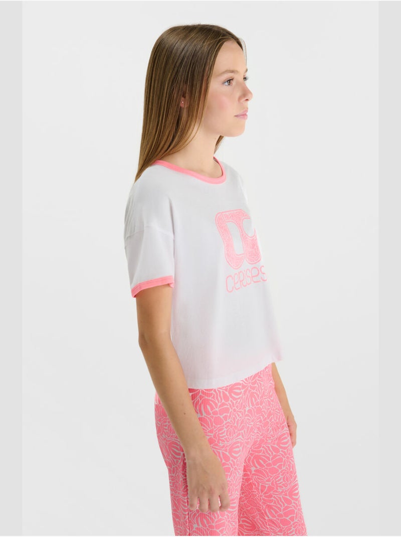 Tee-Shirt FATAGI 'Le Temps Des Cerises' Blanc - Kiabi