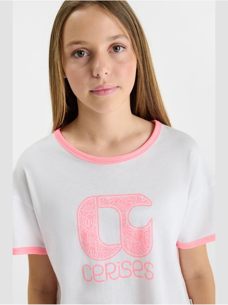 Tee-Shirt FATAGI 'Le Temps Des Cerises' Blanc - Kiabi