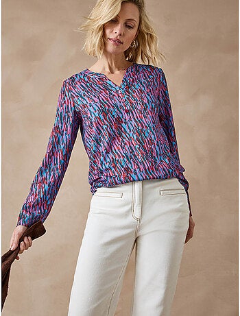 Tee-shirt femme maille gaufrée