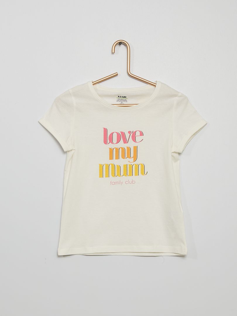 Tee-shirt 'fête des mères' blanc - Kiabi