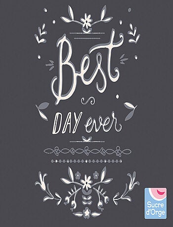 TEE SHIRT FILLE ANTHRACITE "BEST DAY