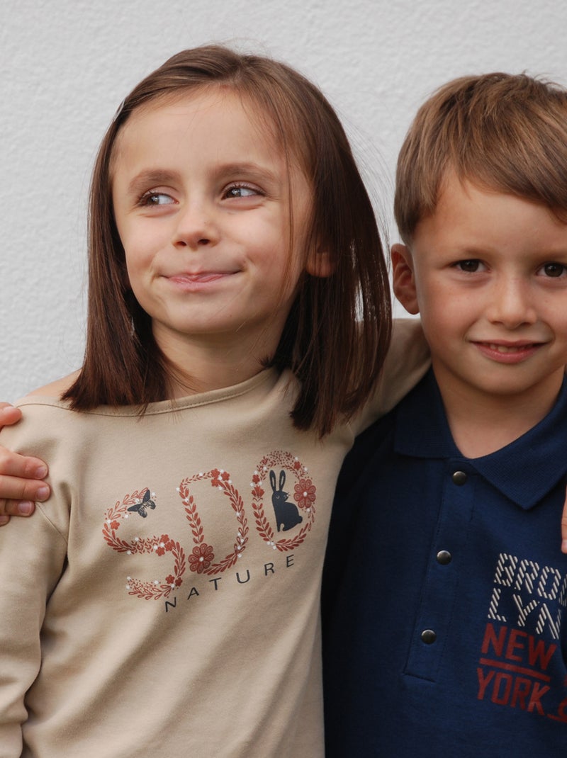 TEE SHIRT FILLE FALLONE Beige - Kiabi