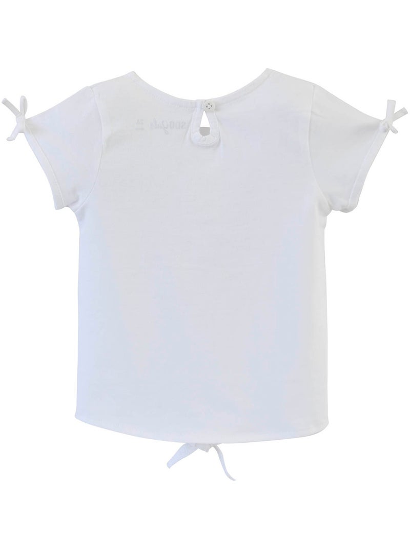 TEE-SHIRT FILLE SOLEIL Blanc - Kiabi